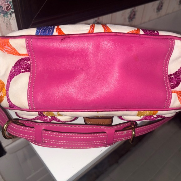 Coach Y2K Scribble Stitch Pocket satchel and brass hardware AS IS staining - Picture 3 of 15